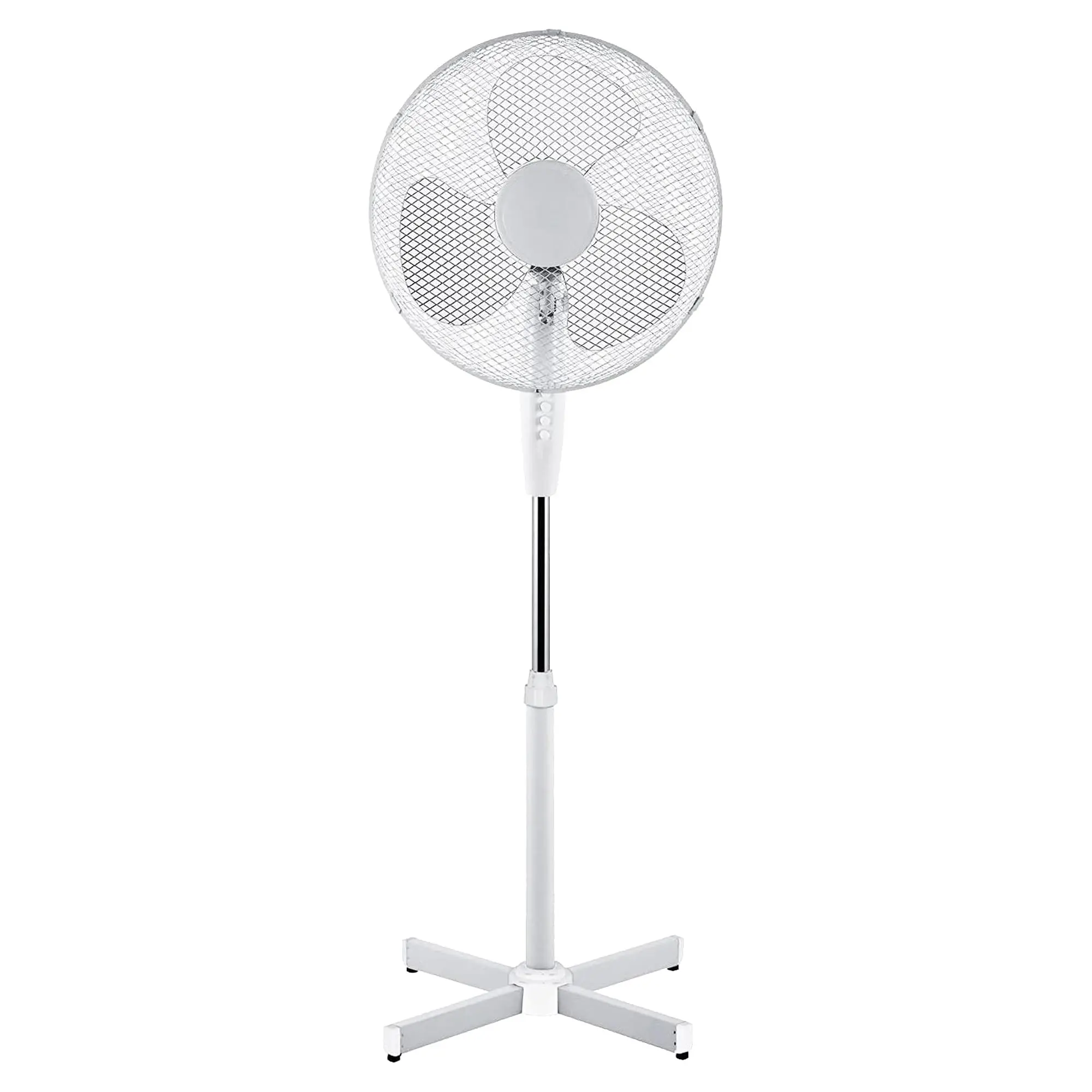 YORKSHIRE HOMEWARE 16" Bedroom Fans Electric Pedestal Oscillating Fan 3 Blades Free Standing Cooling Fan for Home Office Garage Cool Air Tower & Adjustable Height & 3 Speed Settings, White