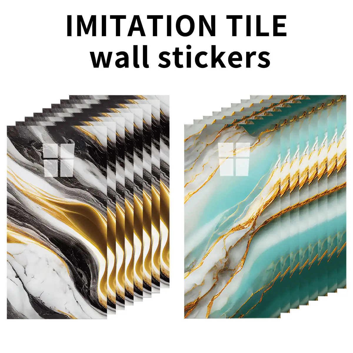 10 Packs Self-Adhesive Grey Marble PVC Cladding Wall Panels for Kitchen Bathroom self  adesive  wallpaper bathroom  wall  tiles wall  panels stick  on  tiles