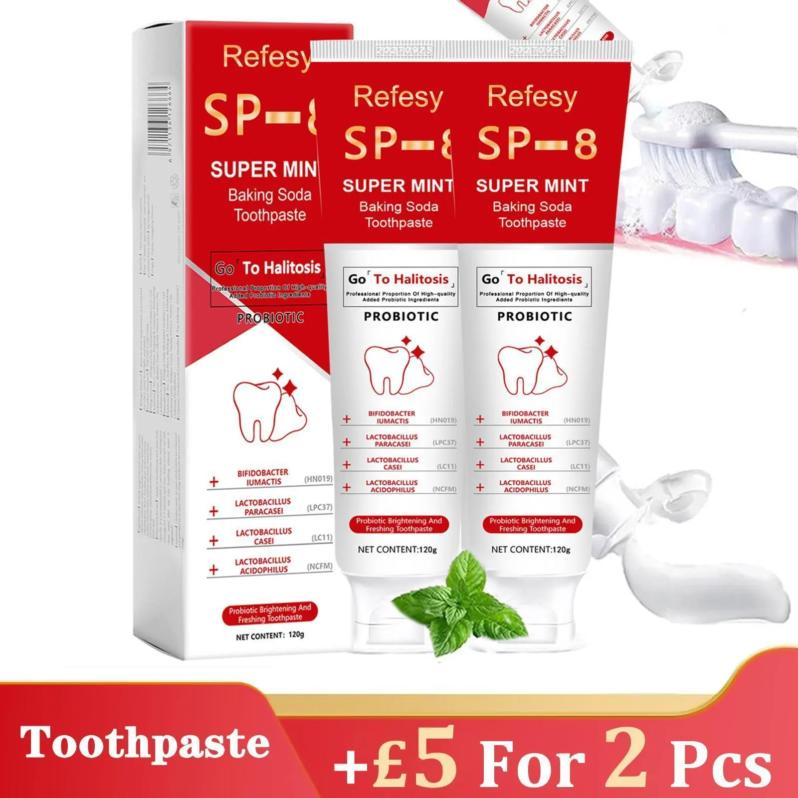 [+£3 For 2 Pcs] Probiotics Bright Toothpaste, Sp 8 Toothpaste, Sp-8 Ultra Toothpaste, Ultra Toothpaste Sp-8, Sp-8 Probiotics Toothpaste, Fresh Breath,SP-6,SP-10,Sp-6,SP-10,sp-6,sp-10
