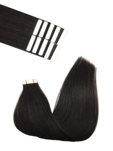 20 Inch Long Straight Clip-in Hair Extensions, Invisible Flat Wide Weft Hair Extensions, Synthetic Hairpiece for Women