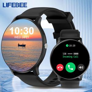 LIFEBEE Round Screen Smart Watch, Fashionable Digital Watch with Silicone Strap, Sports Watch with Multiple Sports Modes for Men & Women