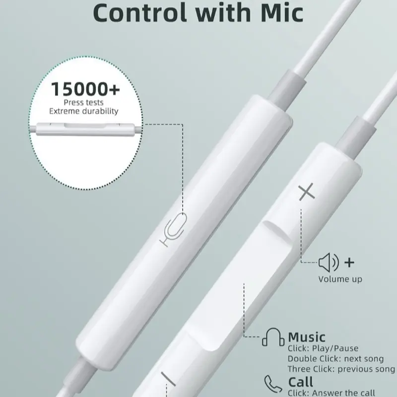Wire Headphones with Lightning Connector for All iPhone Models - Audio and Video Electronics Earbuds 4