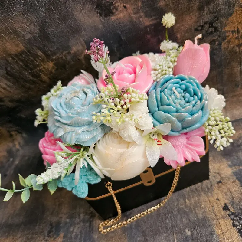 Handmade Scented Candle Flower Bouquet Gift Bag for Birthdays, Wedding, Mothersday 1