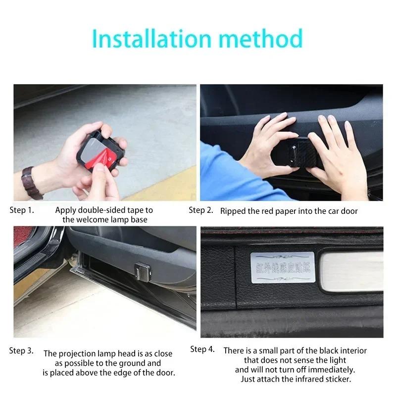 Product Introduction of 2pcs LED Car Decor Welcome Logo Light Courtesy Door Lamp For Ford Fiesta Ranger Fusion Mondeo Mustang Transit Auto Accessories 1
