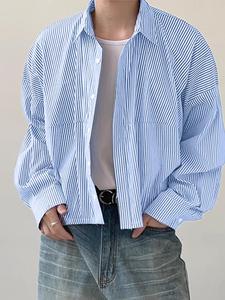 Men's Stripe Design Longsleeve Shirt, Casual Streetwear Lapel Long Sleeve Top for All Season, Soft Comfy Shirt for Men, Fashion Men's Clothing for Daily Wear, Menswear