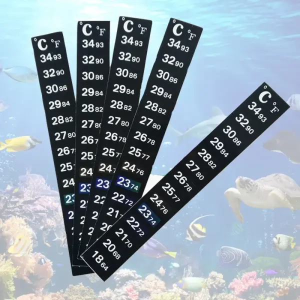 5Pcs/10Pcs Aquarium Fish Tank Strip Stick-on discolor Thermometer Sticker Adhesive Sticky Dual Scale Sticker Temperature Tools 0