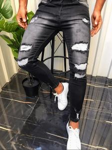 Men's Regular Fit Ripped Design Jeans, Casual Comfy Denim Pants for Daily Wear, Fashion Men's Bottoms for All Seasons, Cotton
