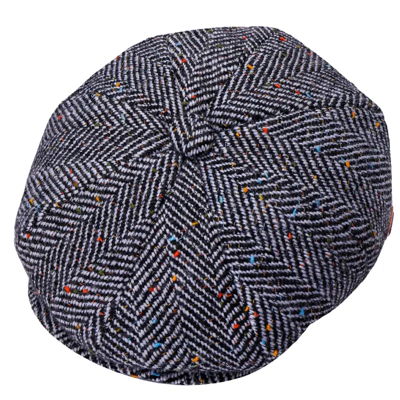 Classic Herringbone Newsboy Hat in Brown Check, Black, Charcoal & Blue – Royal Stallion Collection (S to 2XL) | Timeless Vintage Style 0