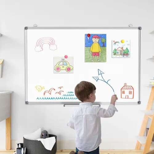 MAGNETIC WHITEBOARD SMALL LARGE WHITE BOARD DRY WIPE NOTICE OFFICE SCHOOL HOME-90*60cm 5