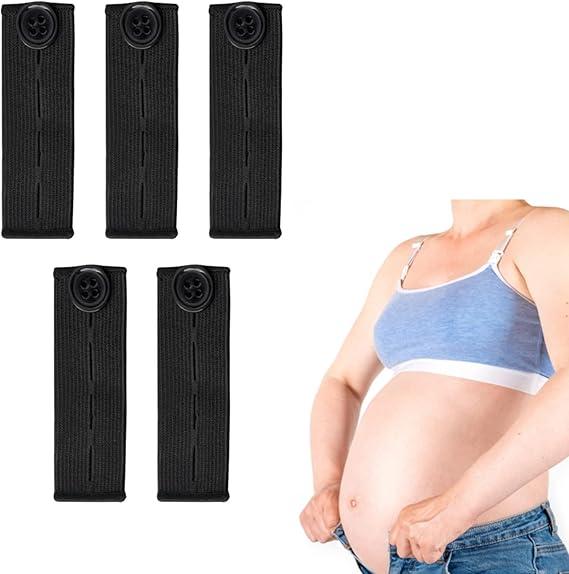 Elastic Jeans Waist Extenders,Elastic Jeans Button Extender Pants Waist Extension for Trousers Jeans Pants Slacks Pregnant Trousers(black) 3