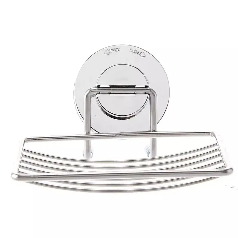 Strong Suction Bathroom Shower Chrome Accessory Soap Dish Holder Cup Tray UK 7