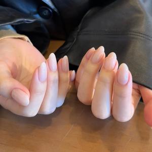 Short Almond Fake Nail, 30pcs/set Casual Style Press on Nails with Tape & Nail File for Women & Girls DIY Nail Art, Elegant Stick on Nails Kit, Acrylic Press Nails