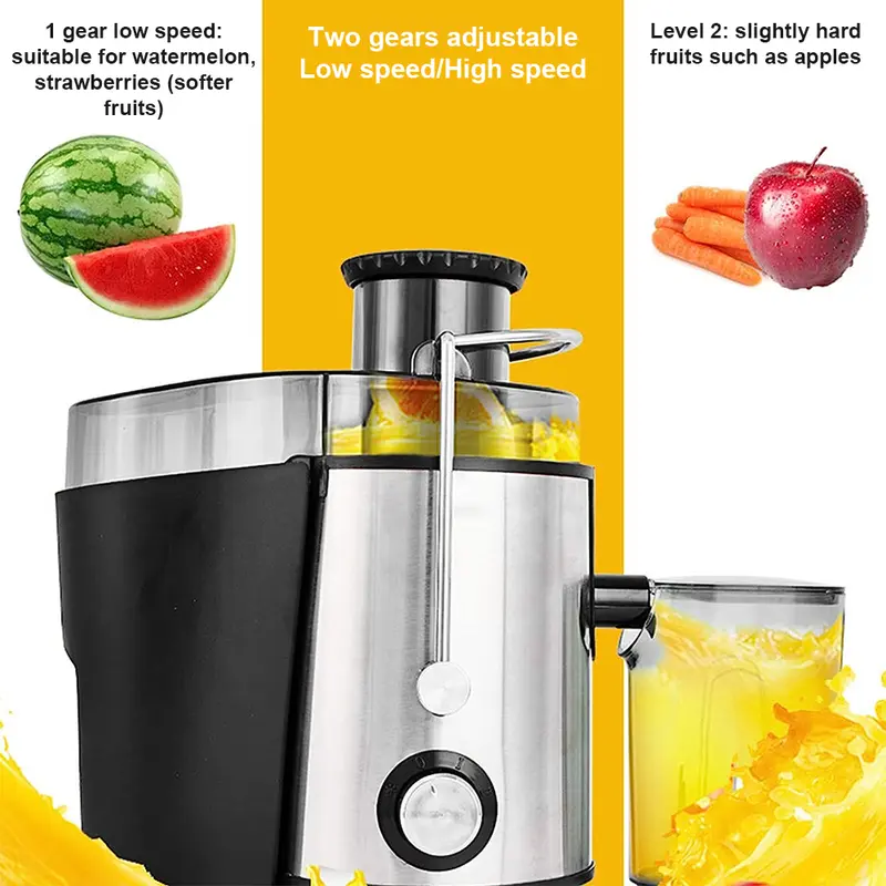 Juicer Machine Whole Fruit Vegetable Juice Extractor Stainless Steel 500ML UK