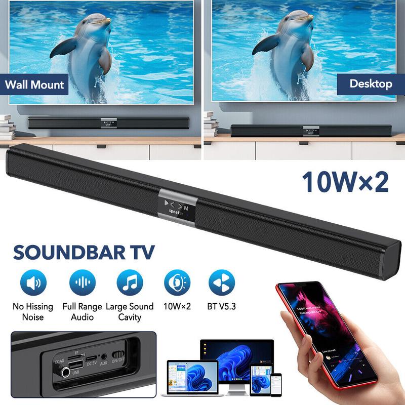 Wireless Bluetooth Sound Bar TV Soundbar Subwoofer Speaker Home Theater Gaming 6