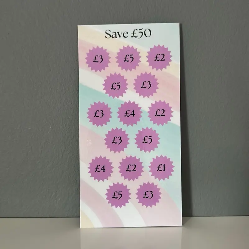 Savings Tracker Challenge for Cash Stuffing & Budgeting - Save £50 on Money Management calender