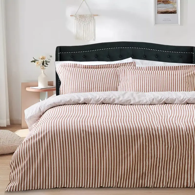 100% Brushed Cotton Flannelette Duvet Cover Set – Soft & Breathable Summer Bedding | Single, Double, King Quilt Cover & Bed Sheet cotton  bedding hometextile  bedding 2