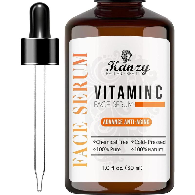 Kanzy Vitamin C Serum for Face with 20% Hyaluronic Acid 30 ml Discoloration Correcting Serum for Even Tone Complexion to Boost Skin Collagen and Elasticity Face Serum for Women & Men 0