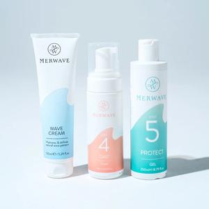 Merwave Wavy Hair Styling Kit - Includes Wave Cream, Cast Foam & Protect Gel for Defined Frizz-Free Waves