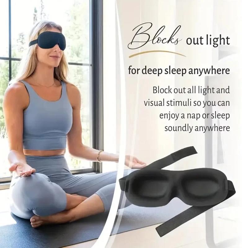 Soft Padded Sleep 3D Mask Eye Blackout Luxurious Blindfold Travel Eye Cover UK 1
