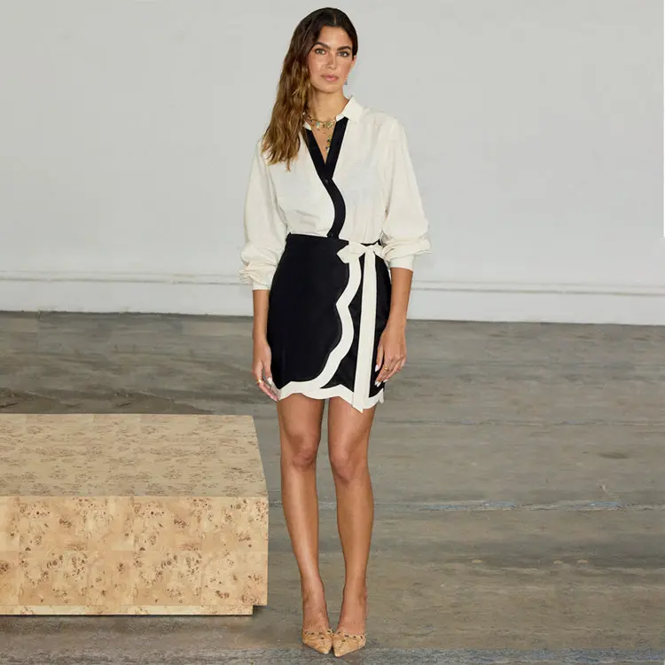 Mono Scallop Mini Jaspre Skirt