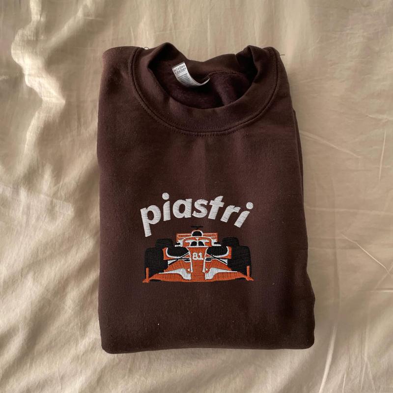 Oscar Piastri McLaren F1 Embroidered Sweatshirt, F1 Merchandise, Racing Streetwear for Fans, Race Day Outfits 1