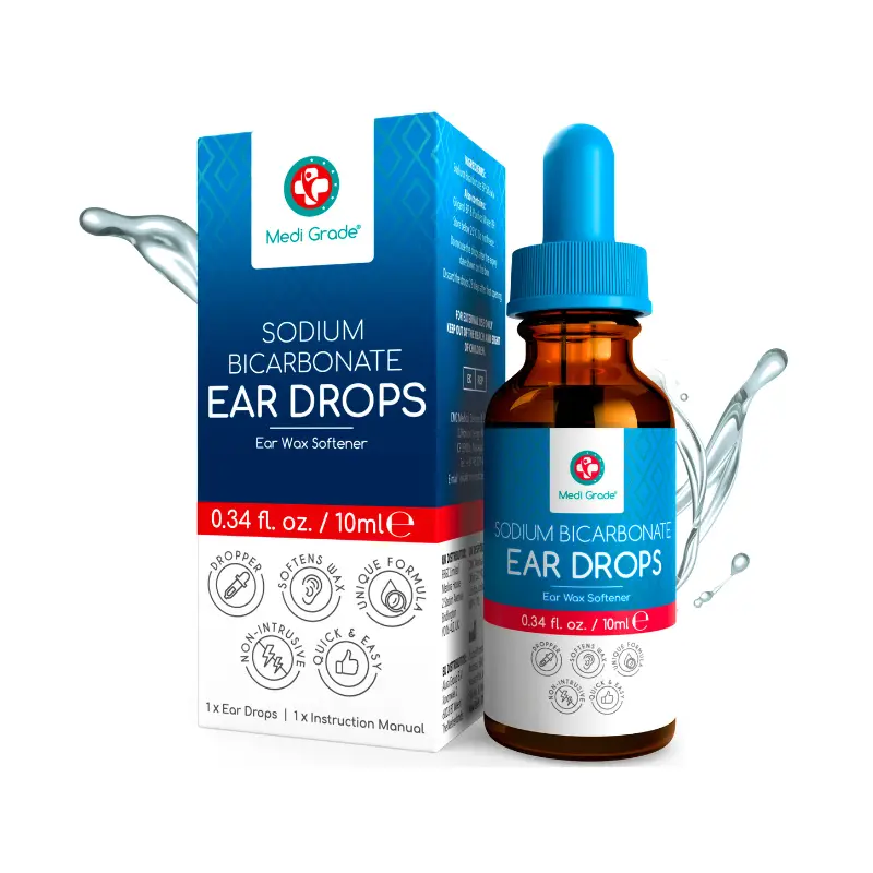 Medi Grade Sodium Bicarbonate Ear Drops - Dissolve Ear Wax at Home Comfort Dropper