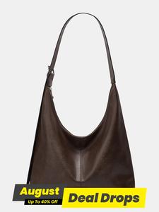 Women's Solid Color Pu Leather Trendy Shoulder Bag, Simple Large Capacity Crossbody Everyday Stylish Versatile Bag, Tote Bags for Women, Girl Fashionable Shopping Bag, Ladies Purse, Daily Commuter Purse, Handheld Bag Purse, Crossbody Shoulder Purses