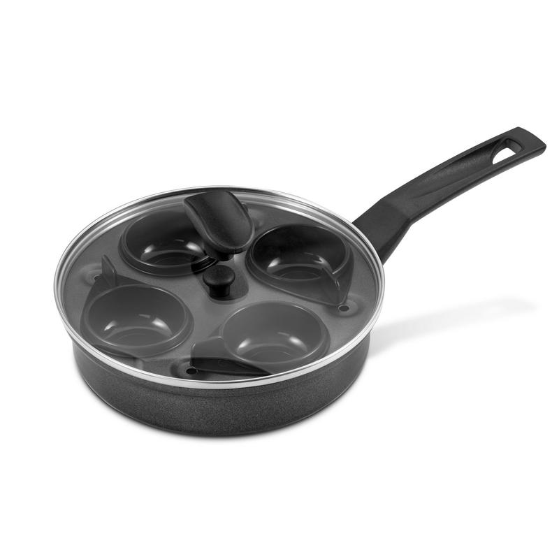 Prestige Non Stick Egg Poacher Frying Pan with Glass Lid, 20 cm, Induction Stainless Steel Base, Stay Cool Handle, Breakfast Cookware 6