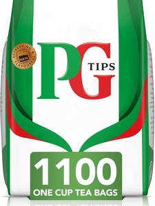 PG Tips Original | Black Tea Bags Bulk | One Cup | Refreshing & Flavourful | Ideal For Office Catering | 1100 Plant Based Biodegradable Square Teabags