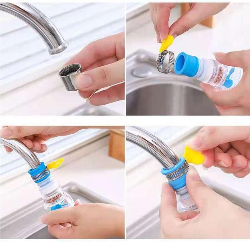 360°Rotating Faucet Nozzle Water Filter Filter Sprayer Faucet Water Saving Device Pressurized Shower Faucet Accessories Household Kitchen Faucet Filter Silicone Extender Clean 3