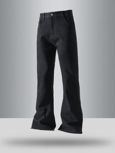 Men's Solid Color Flare Leg Jeans, Street Fashion Casual Comfy Denim Pants for Daily Wear, Mens Bottoms for All Seasons