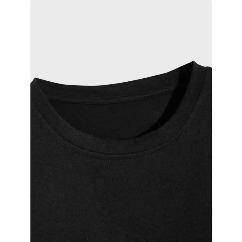 Men's Letter Print Drop Shoulder Tee, Regular Fit Casual Comfy Half Sleeve Round Neck T-Shirt for Summer, Men's Top for Daily Wear 6