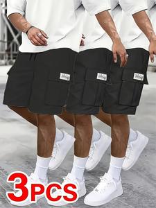 Men's Solid Flap Pocket Cargo Shorts, Regular Fit Casual Fashion Comfy Breathable Shorts for Summer, Men's Bottoms for Daily Wear, Men's Shorts