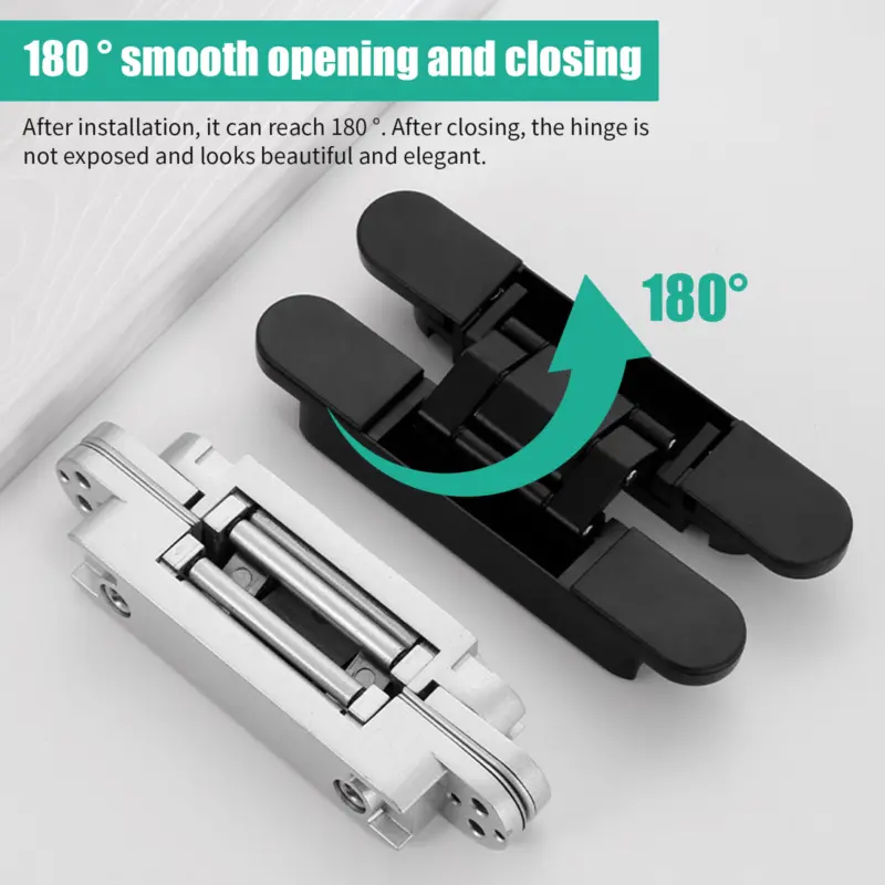 2x Hidden Heavy Duty Concealed Door Hinges Invisible 3 Way Adjustable Butt Hinge 7
