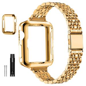 Women's Watch Band & Soft Protective Case & Tools (1 Set), Stainless Steel Watch Band, Compatible with Apple Watch Series, Smartwatch Accessories, Smart Watch Strap, Wrist Strap Case