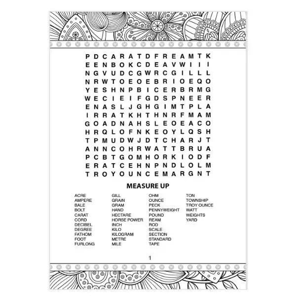 Pack of 2 A4 Colouring & WordSearch Puzzle Books for Adults / Older Children Mind Relaxing 4