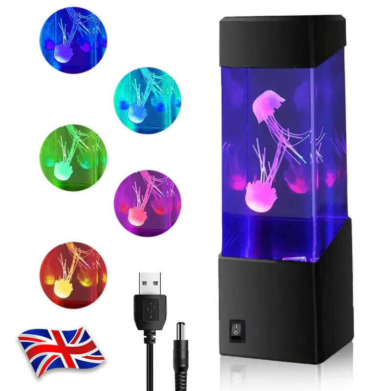 7LED Jellyfish Lava Lamp Aquarium Tank Bedside Night Atmosphere Mood Light Gifts 8