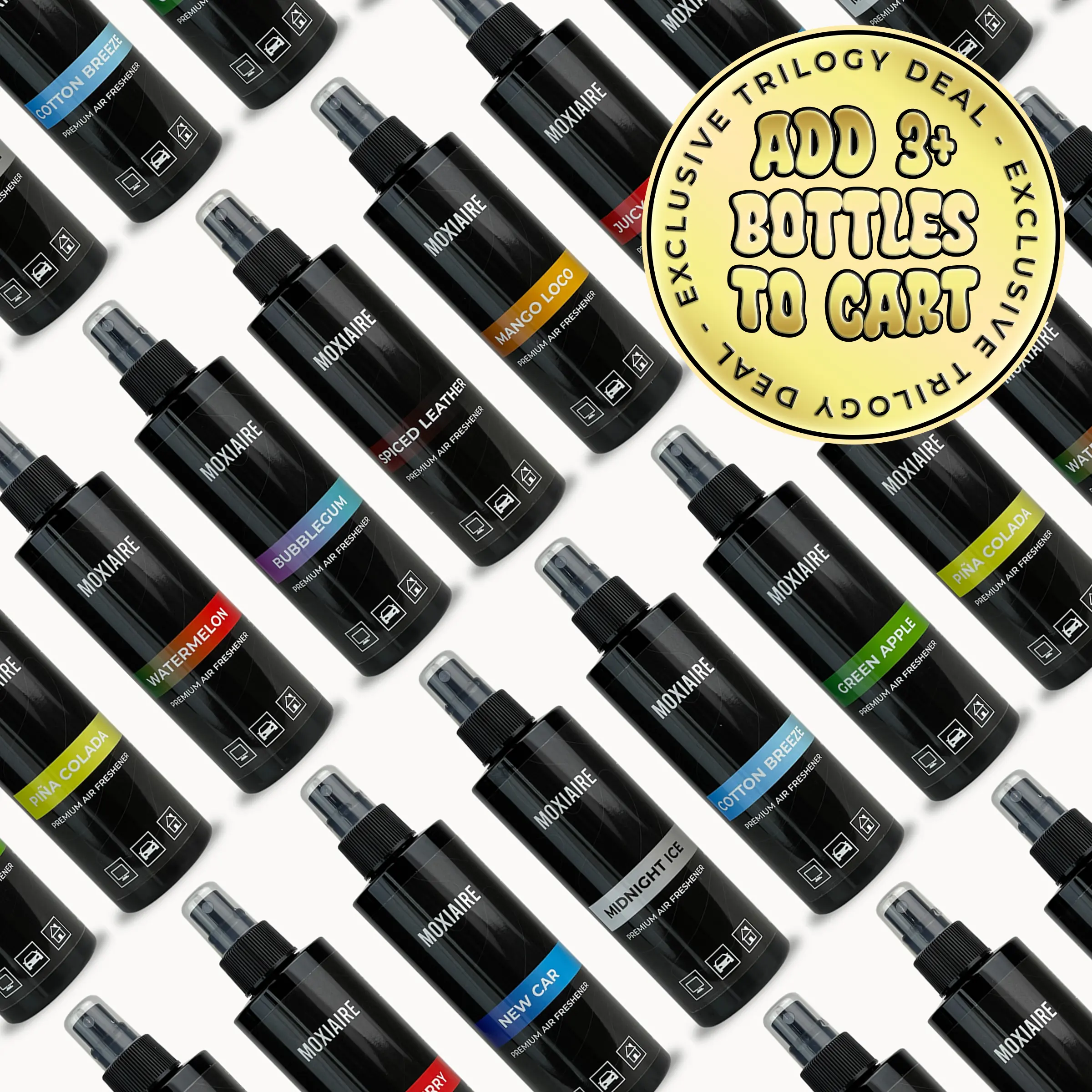 Premium Trilogy Set (Add 3+ Bottles To Cart) - Create Your Own Air Freshener Bundle - Long-Lasting Luxury Fragrance - Luxury Air Fresheners - Room Spray - Scent For Car, Home and Office - 10 Scents To Choose From