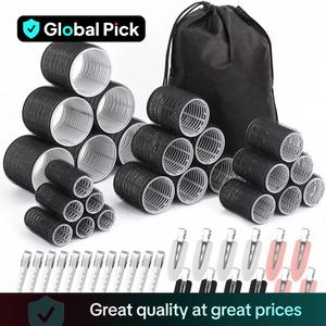 Hair Curlers & Clips Set, 48pcs/set Including 24 Rollers & 24 Clips, Heatless Hair Styling Tools for Long Medium Short Hair, Hair Styling Kit, Haircare, Home Hair Kit