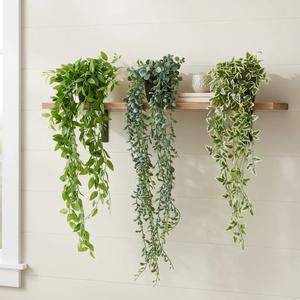 Artificial Hanging Plant for Room Decor, Faux Hanging Plant Vines, Portable Fake Ivy Vine, Artificial Ivy Leaves for Wedding Wall House Room Patio Indoor Outdoor Home Shelf Office Decor