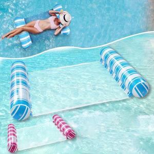 Double Leakage Air Nozzle Inflatable Pool Float, 1 Count Foldable Backrest Inflatable Bed, Water Float for Adults, Pool Swimming Accessories for Home Outdoor, Swimming Pool Portable Supplies