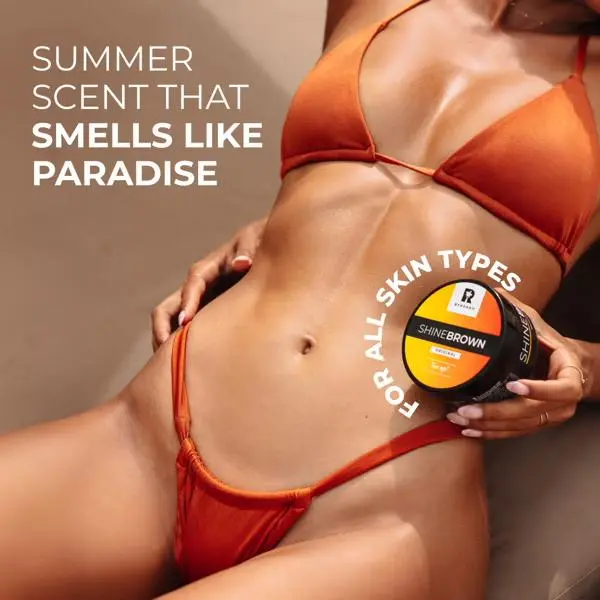 BYROKKO Shine Brown Tanning Cream210 ml Fast Bronzing Sunbed & Outdoor Cream with Natural Oils Hydrating Formula self tanner instant sun bed ultra fake tan dark gel intensive golden carrot glow gradual 5
