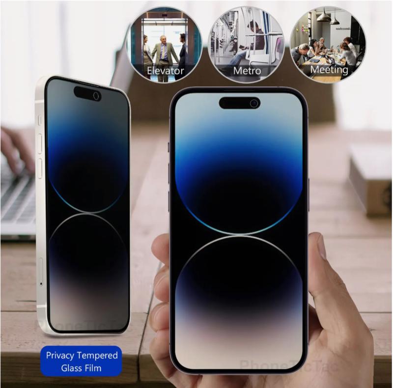 Full Privacy Tempered Glass Screen Protector for iPhone 16 pro max Protection Resistance Protective Smartphone Cover Space Durable 1