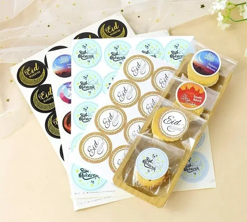 36pcs Eid Mubarak Stickers & Cupcake Toppers – Perfect for DIY Decorations & Celebrations!