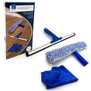 Window Cleaning Set with Squeegee, Washing Mitt, and Microfibre Cloth - Microfiber