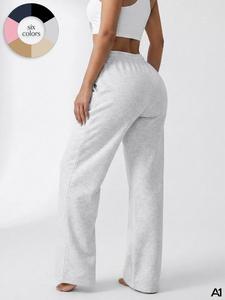A1 Women's High Waisted Wide Leg Sweatpants Comfy Drawstring Lounge Pants Baggy Y2K Joggers Casual Loose Fit Workout Athletic Track Pants for Everyday Streetwear Sports Pants