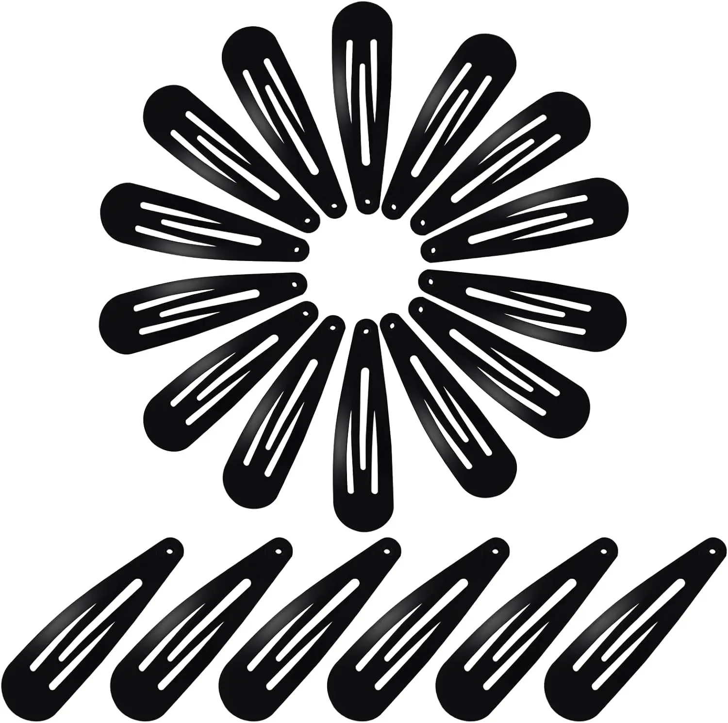 30 Pcs Black Color 2 Inch Metal Snap Hair Clips Black Baby Hair Clips for Girls Women Lady Non Slip Hair Barrettes Accessories