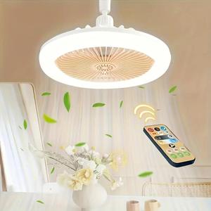 E27 Ceiling Fan Light, Ambient Dimmable LED Ceiling Fan Light with Remote Control, Ceiling Lights, Indoor Lighting for Bathroom, Bedroom, Garage
