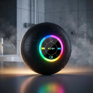 Waterproof Wireless Speaker, USB Rechargeable Portable Speaker with LED Light & Large Capacity 600mAh Battery, Wireless Bluetooth-compatible Speaker for Home Bathroom Kitchen Outdoor Camping