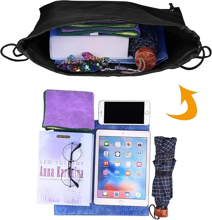 Black Drawstring Backpack Bags for Yoga and Traveling - Bulk Pack of 25 2